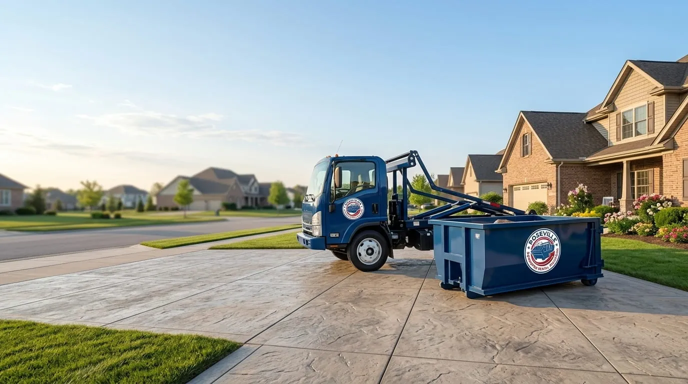 Roll-off dumpster delivered to a property in Fraser, MI Roll-off dumpster delivered to a property in Fraser, MI